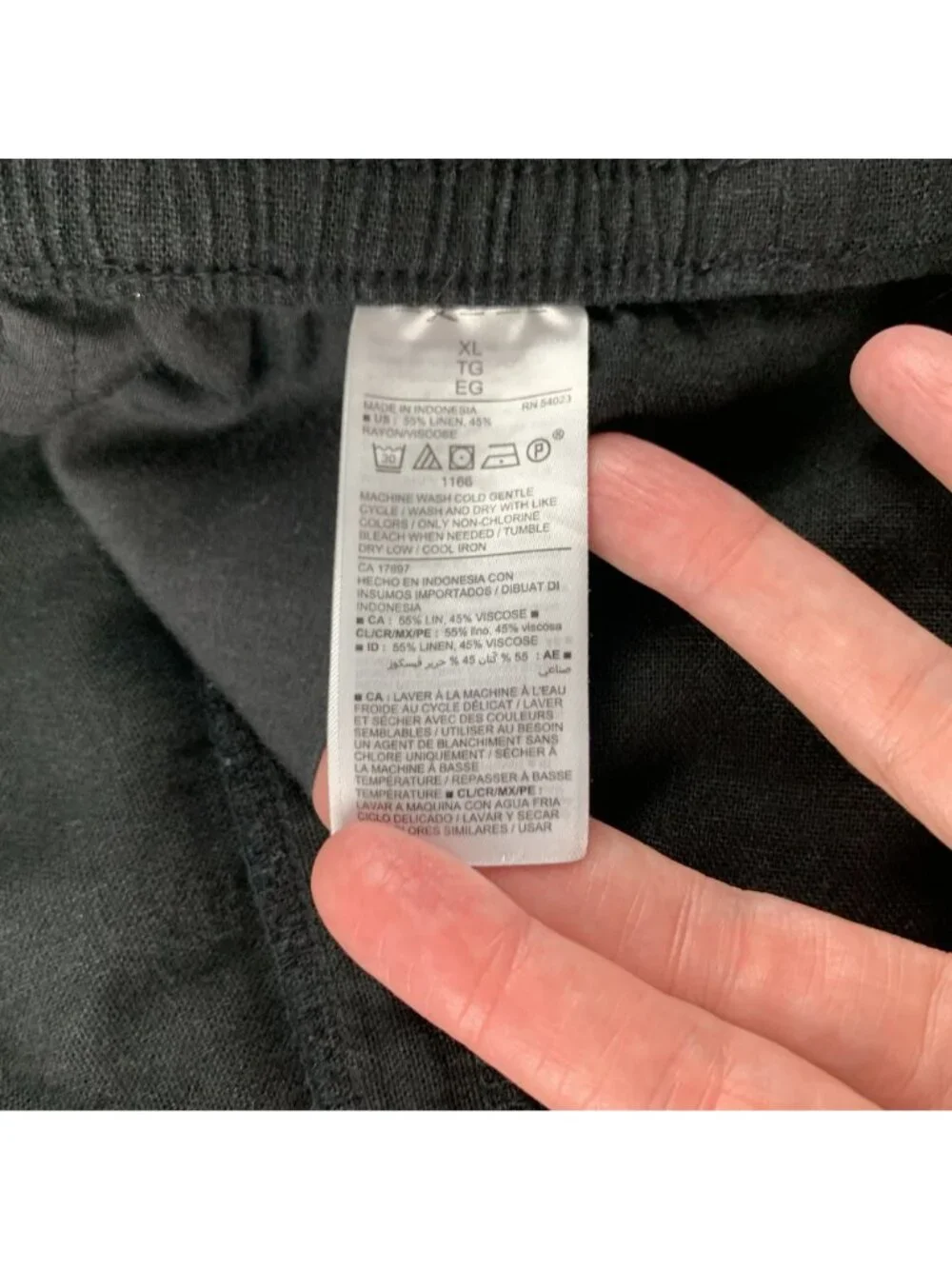 Old Navy Black Linen Blend Pull On Shorts XL - Picture 4 of 5